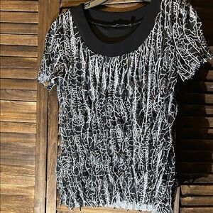 Elegant Black and White Women's Top